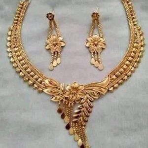 Floral 22K Gold Necklace Set