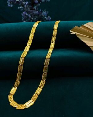 Men’s Designer Rectangular Link Gold Chain