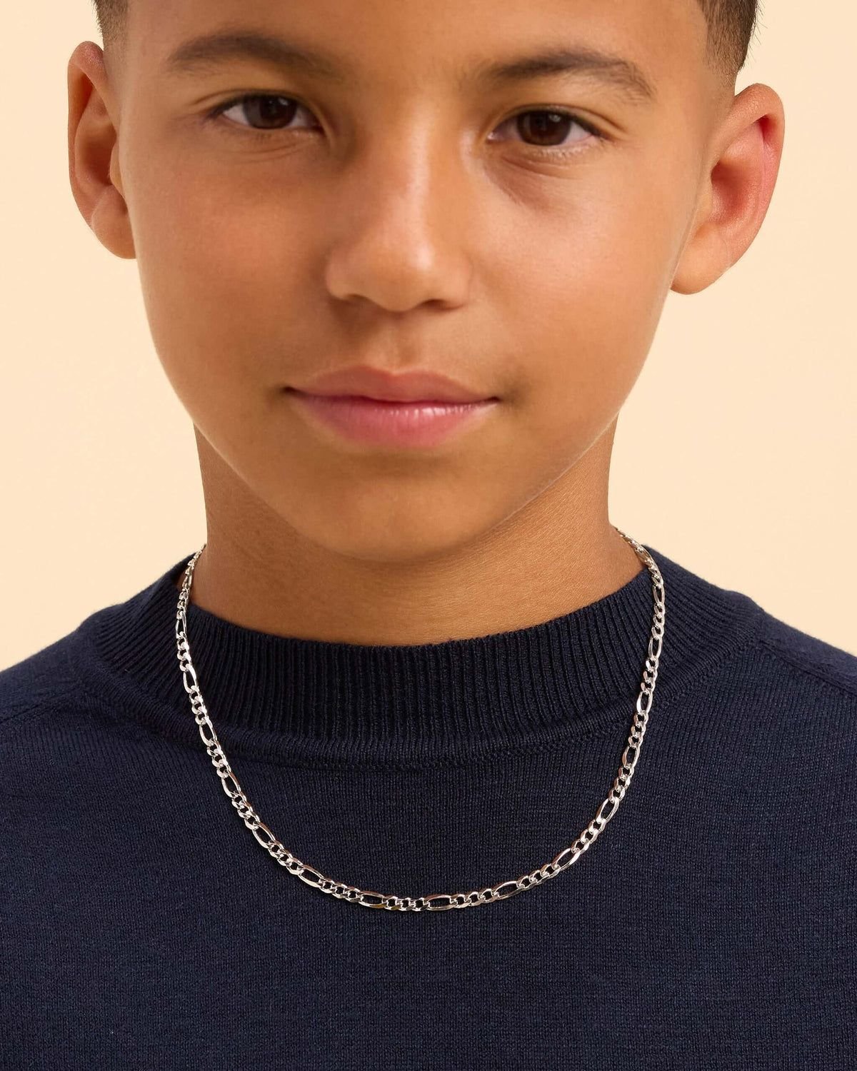 Silver Figaro Chain Necklace for Boys/Kids