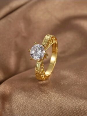 Rose Gold Diamond Halo Engagement Ring