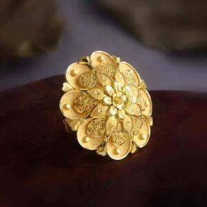 Antique Gold Floral Statement Ring