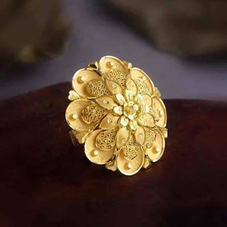 Antique Gold Floral Statement Ring