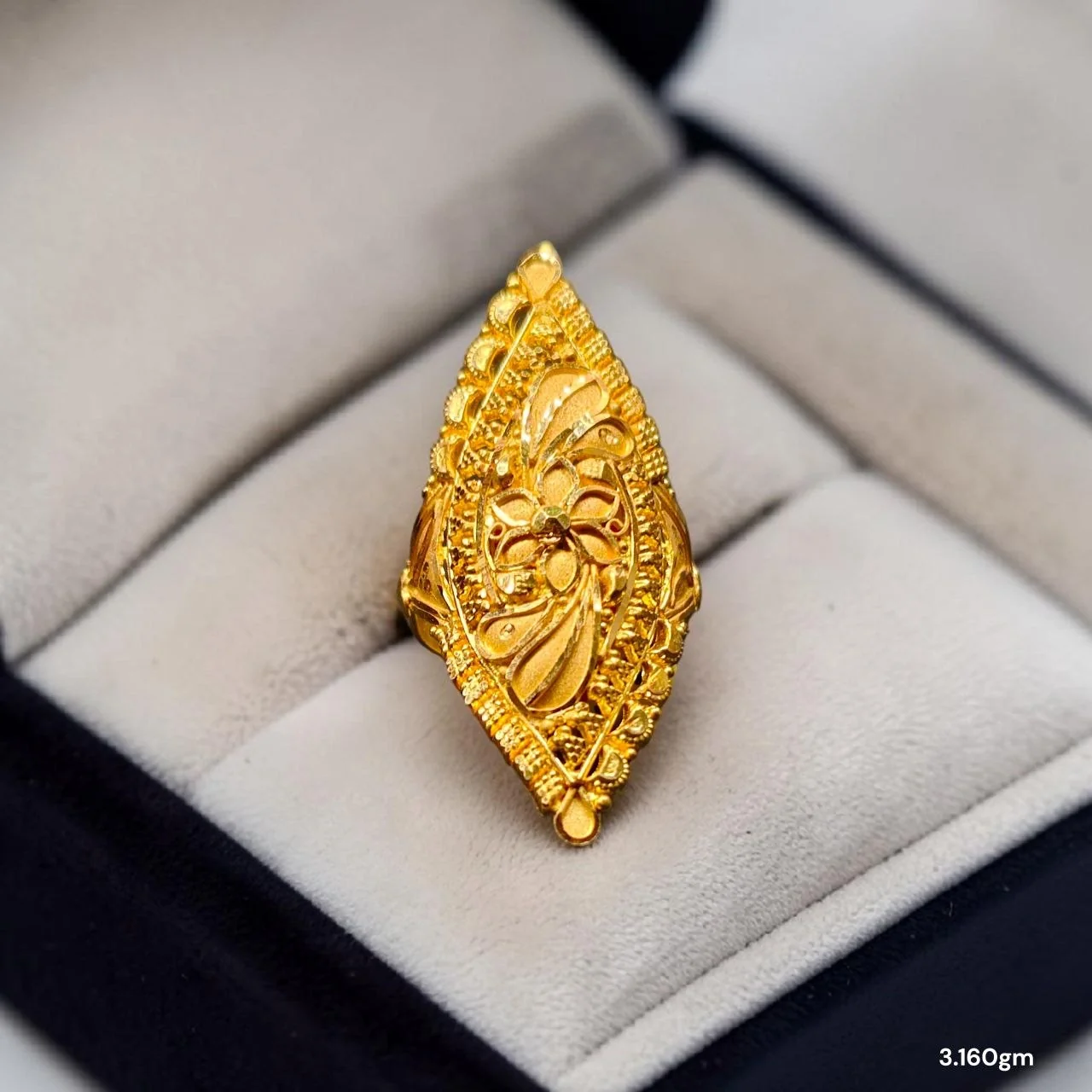Layered Petal Design Gold-Toned Ring